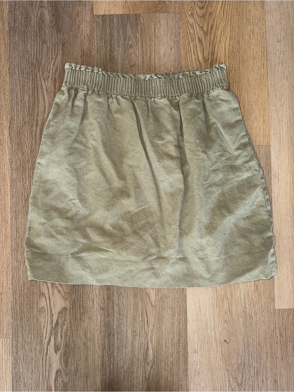 J. Crew Olive Green Elastic-Waist Mini Skirt